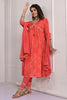 Orange Color Muslin Alia-Cut Printed Straight Suit