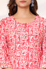 Coral Color Printed Muslin Straight Suit