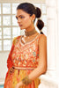 Orange & Mustard  Color Crepe Embroidered Suit With Palazzo