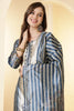 Blue Color Chanderi Silk Printed Straight Suit