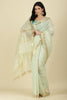 Pista Green Kota Cotton Floral Resham Woven Saree