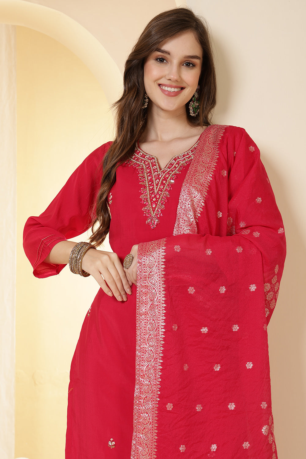 Rani Silk Embroidered Suit Set