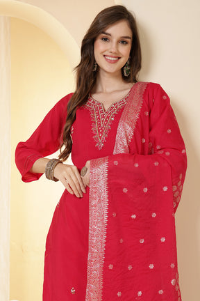 Rani Silk Embroidered Suit Set