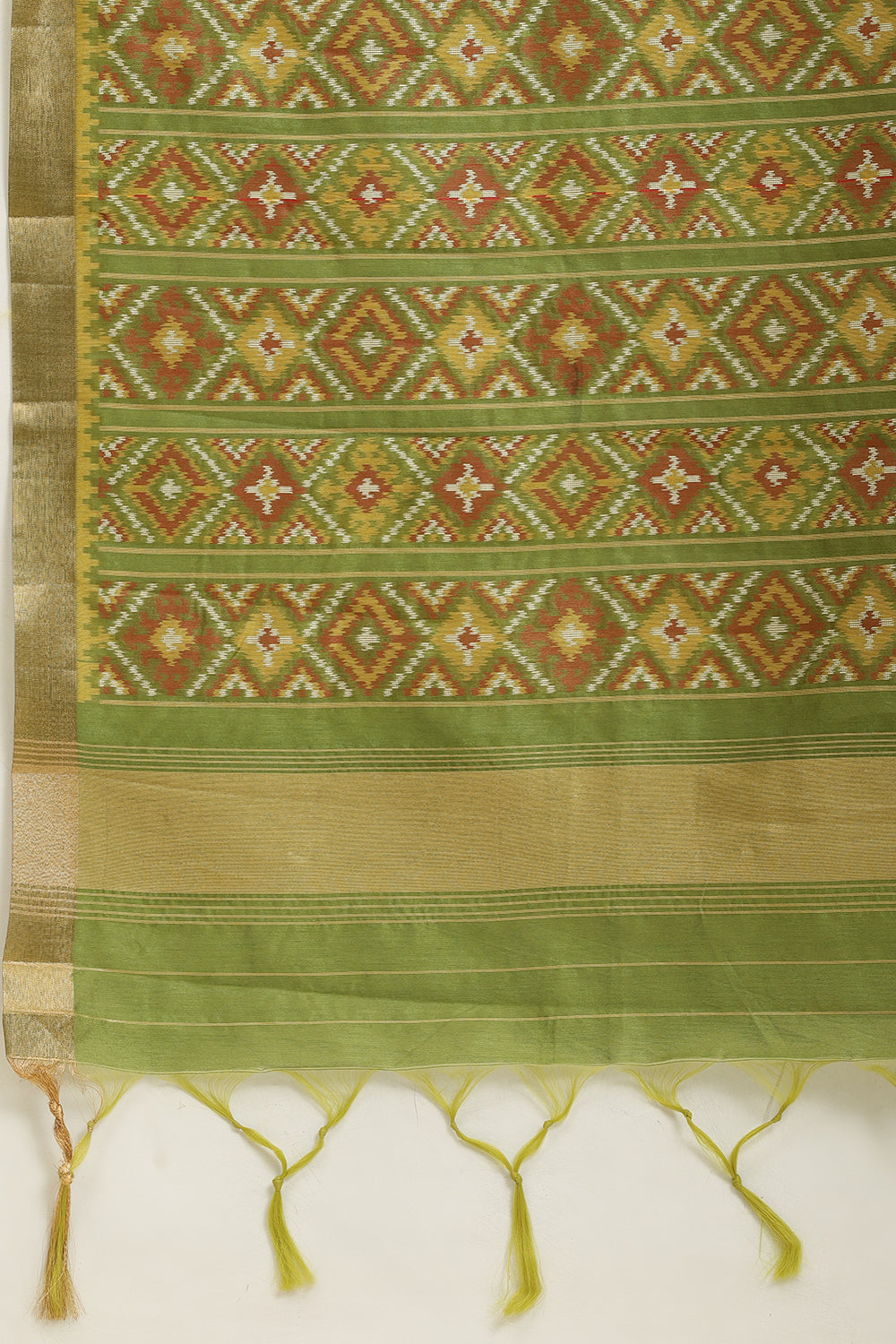 Mustard Cotton Silk Resham Woven Saree