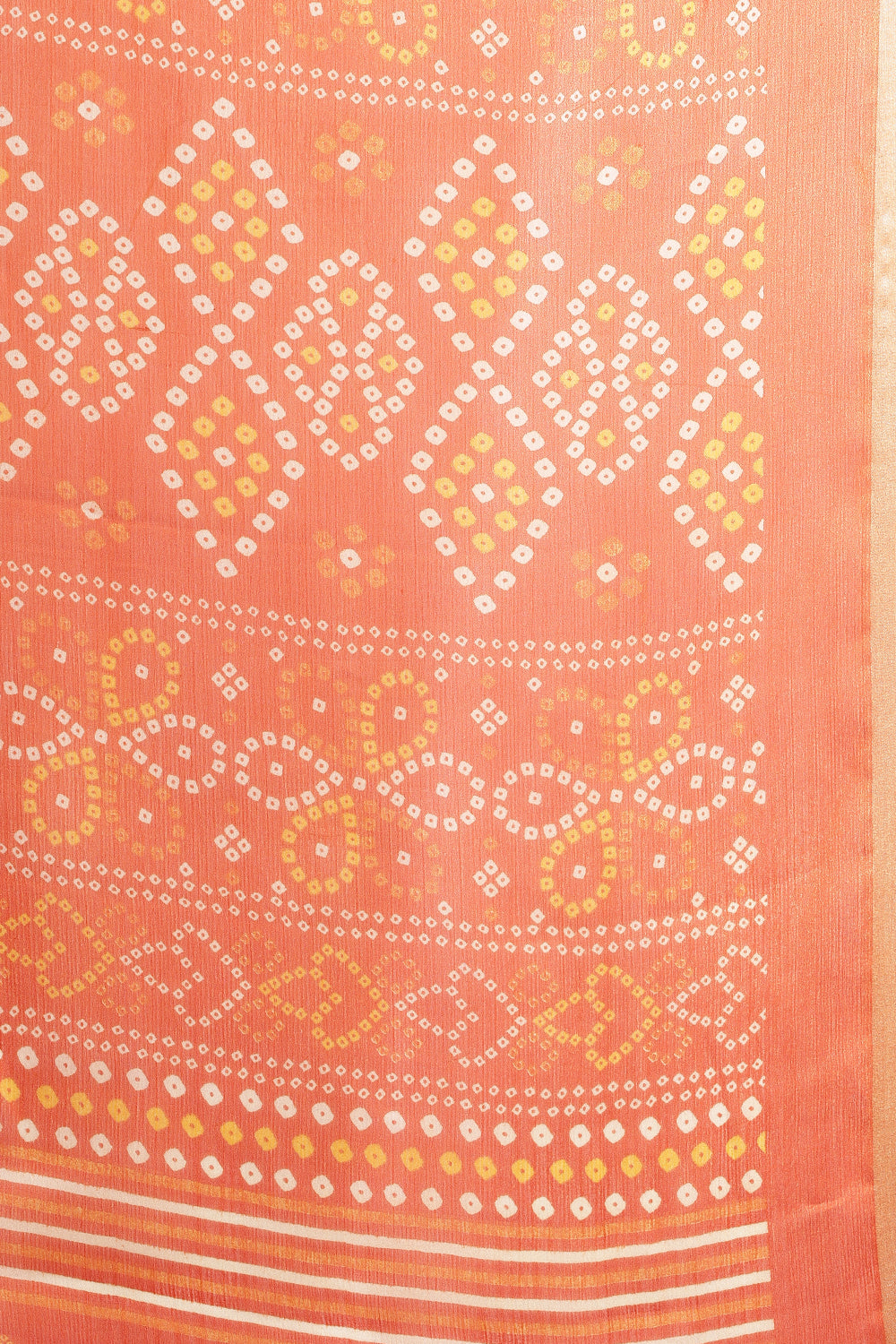 Orange Georgette Leheriya Printed Saree