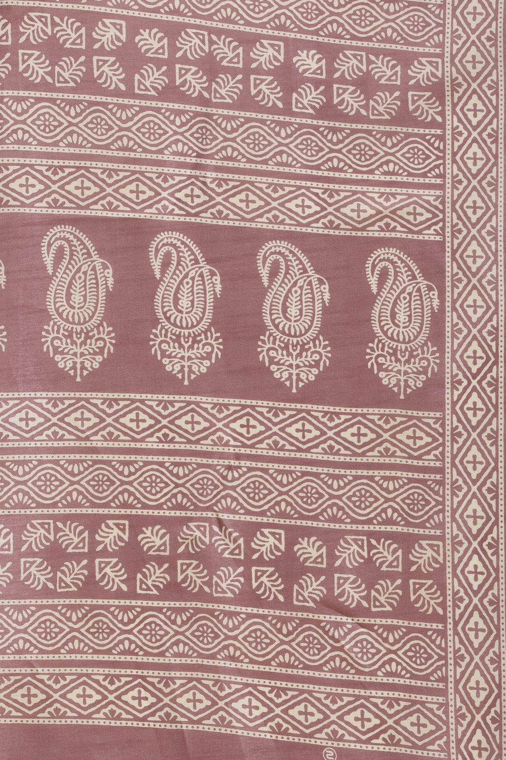 Mauve Cotton Silk Boota Printed And Zari Woven Saree