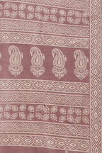 Mauve Cotton Silk Boota Printed And Zari Woven Saree