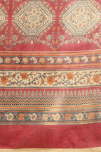 Maroon Kalamkari Printed Cotton Saree
