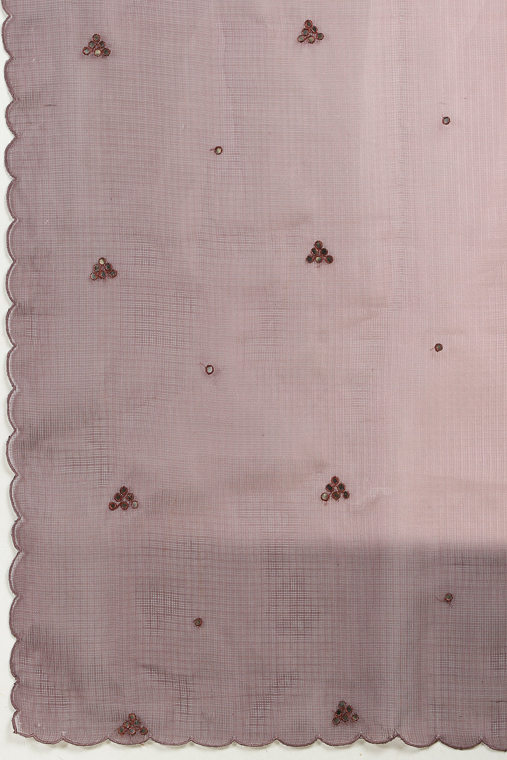 Ombre Dusty Rose Organza Saree With Mirror Work