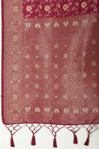 Wine Color Zari Woven South Silk Saree