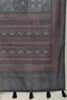 Grey & Blue Cotton Silk Printed Saree