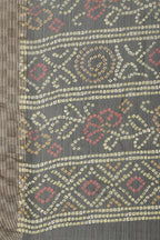Black Color Chiffon Bandhani Printed Saree