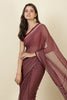 Wine Georgette Printed Saree