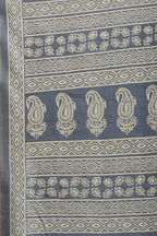 Blue Color Cotton Silk Boota Printed And Zari Woven Saree