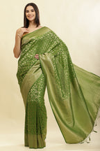 Green Lightweight Banarasi Silk Weaving Saree