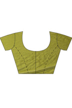 Olive Green  Chiffon Floral Zari Border & Floral Printed Saree