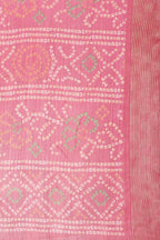 Magenta Pink Color Chiffon Bandhani Printed Saree