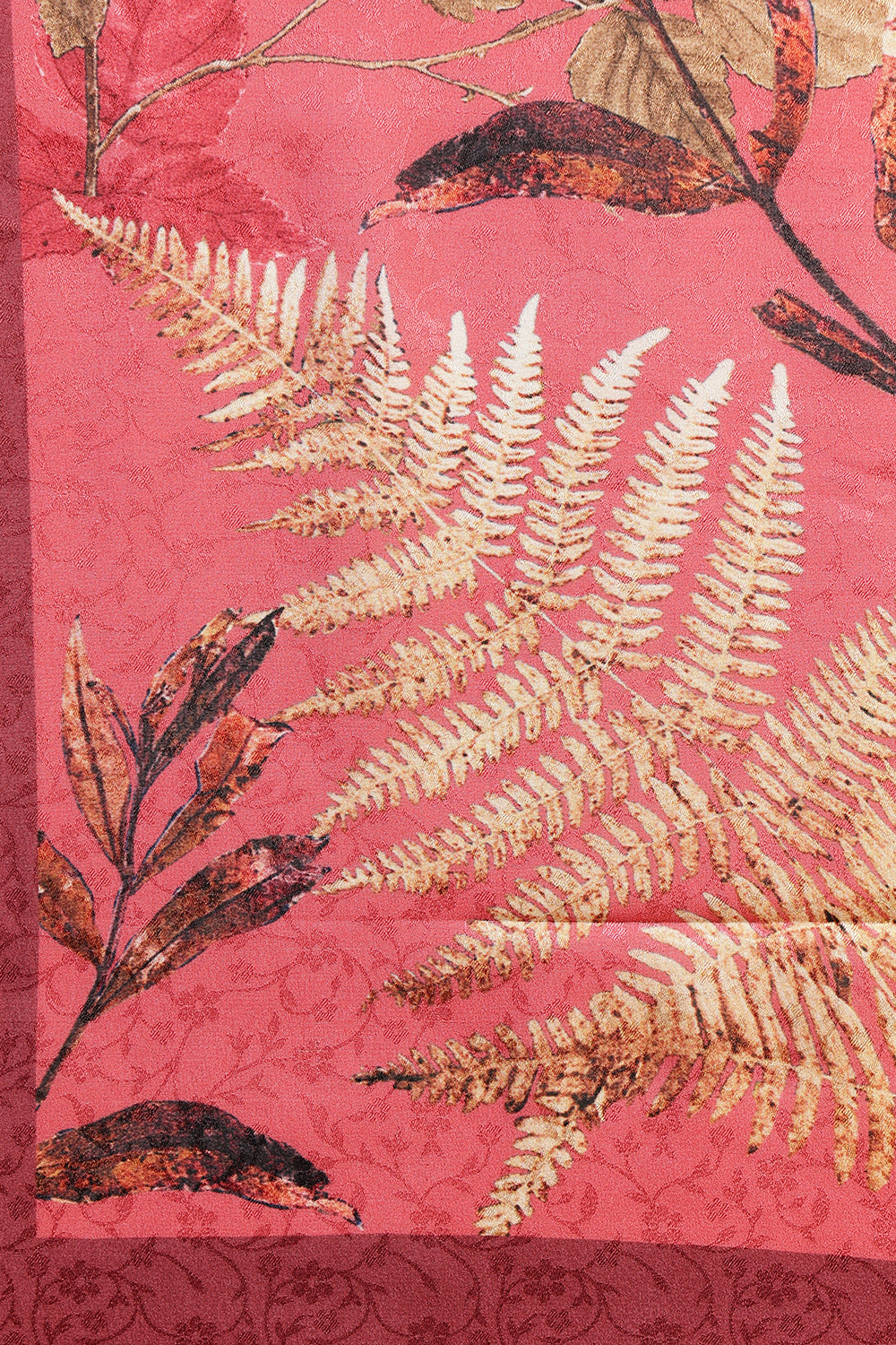 Coral Jacquard Silk Printed Saree