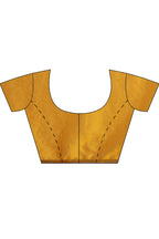 Mustard Chiffon Floral Zari Border & Floral Printed Saree