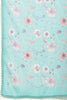 Sea Green Organza Floral Printed And Lace Work Saree
