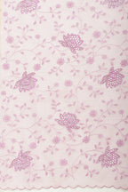 Lavender Floral Resham Embroidered Cotton Saree