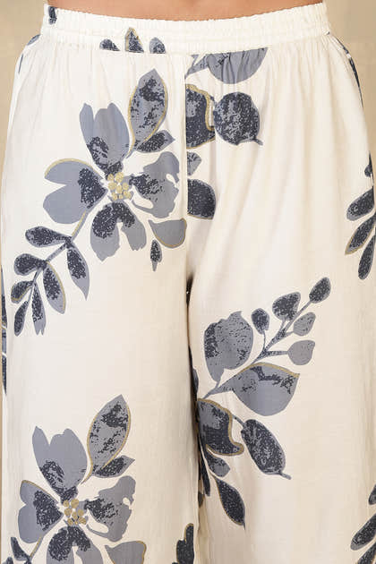Navy Chanderi Cotton Kurta Set