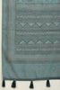Teal Blue Cotton Silk Printed Saree