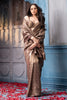 Brown Pure Metallic Tissue Sequins Embroidered Saree