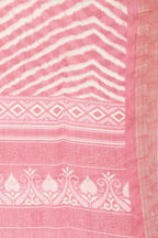 Coral Color Chiffon Leheriya Printed Saree