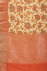 Beige & Orange Cotton Silk Floral Printed Saree