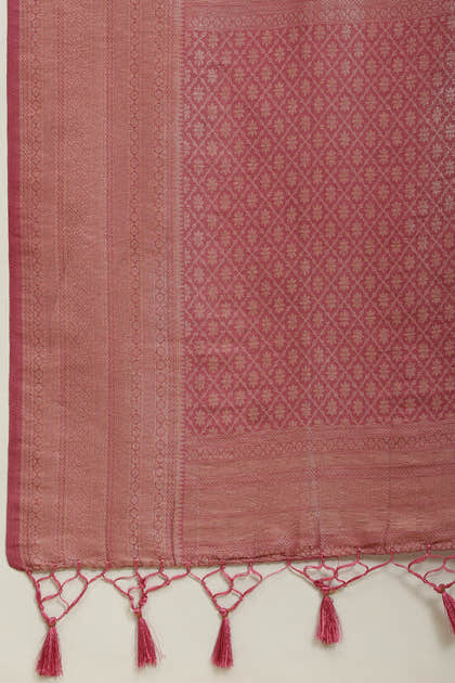 Tulip Pink Lightweight Banarasi Silk Weaving Saree