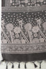 Black Kota Cotton Floral Jaal Printed Saree
