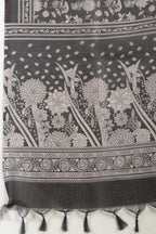 Black Kota Cotton Floral Jaal Printed Saree