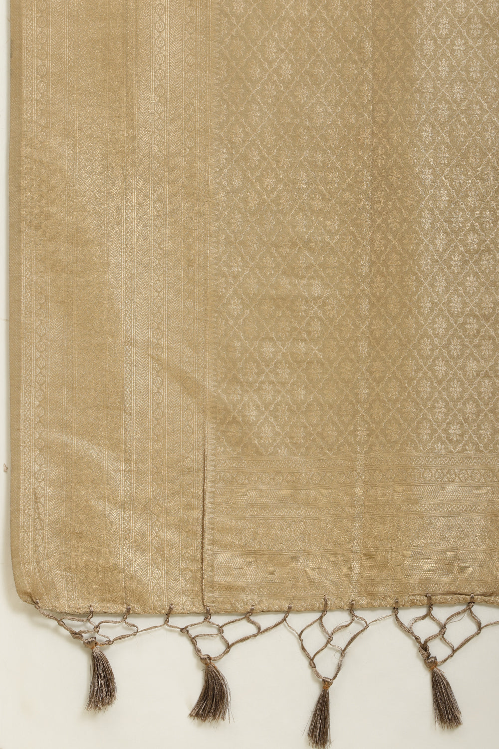 Beige Lightweight Banarasi Silk Weaving Saree