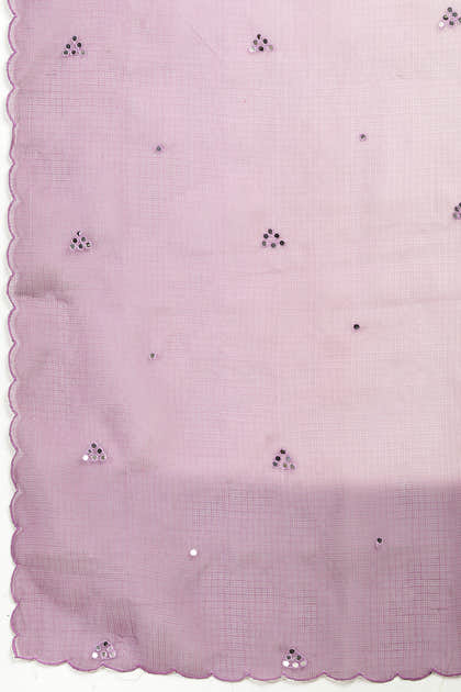 Ombre Mauve Organza Saree With Mirror Work