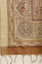 Brown Color Cotton Silk Madhubani Print Saree