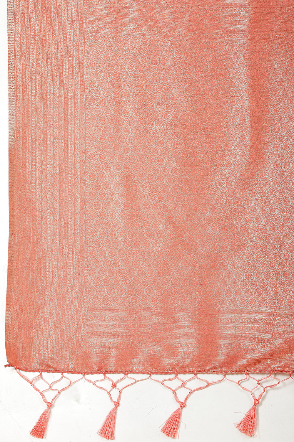 Dark Peach Colour Soft Silk Leheria Zari Woven Saree