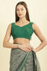 Green Ajrakh Block Printed Cotton Saree