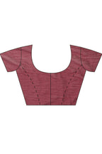 Dark Scarlet Chiffon Floral Zari Border & Floral Printed Saree