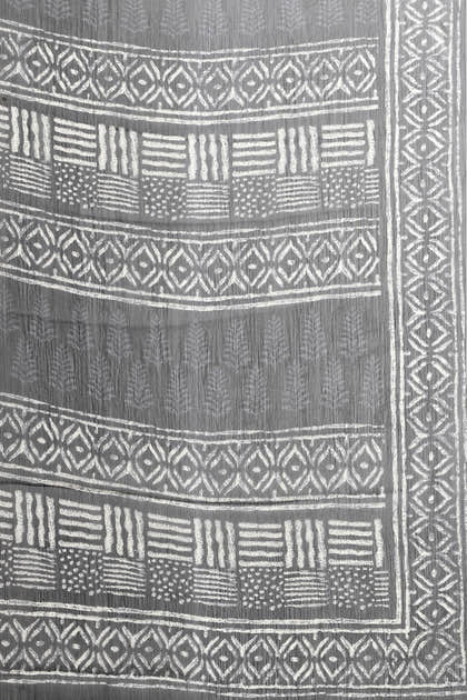 Black Printed Georgette Saree