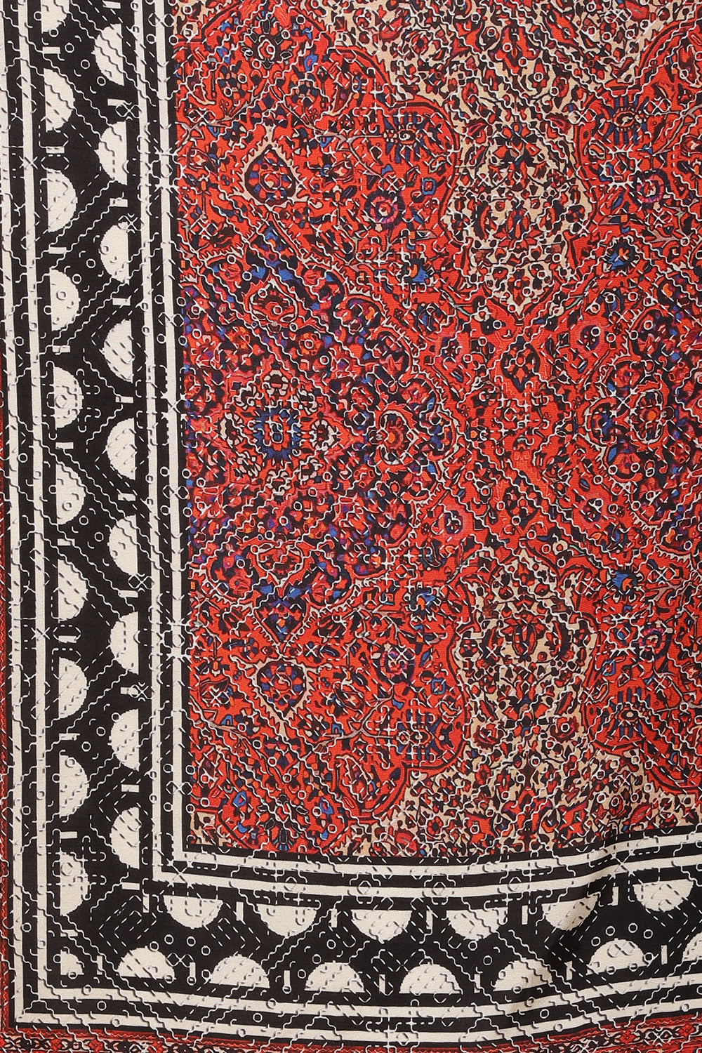 Black Muslin Ajrakh Printed Suit with Palazzo