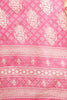 Hot Pink Cotton Block Printed Saree