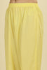 Pale Yellow Cotton Resham Floral Embroidered Anarkali Suit Set