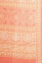 Orange Georgette Bandhani Printed Saree