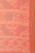Orange Color Chiffon Bandhani Printed Saree