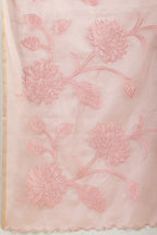 Pink Cotton Floral Resham Embroidered Saree