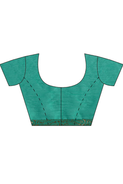 Teal Chiffon Zari Border Saree