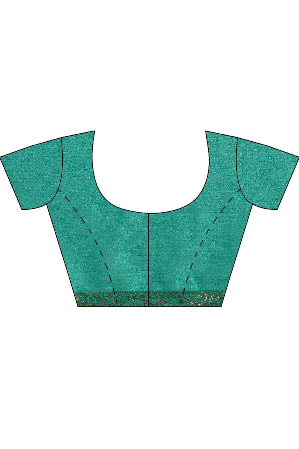 Teal Chiffon Zari Border Saree