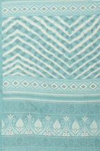 Firozi Color Chiffon Leheriya Printed Saree