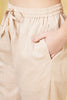 Beige Cotton Resham Embroidered Kurta Set